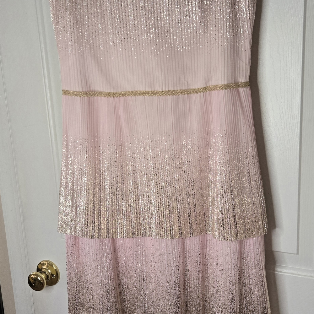Chic Pink and Gold Women's Wedding Dress